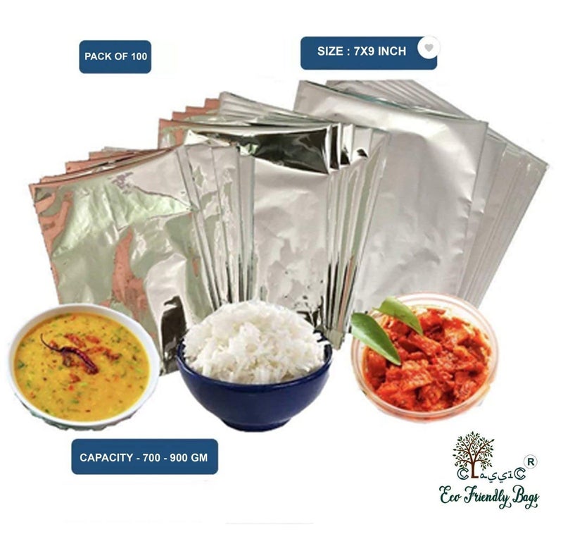 NAVNATH ENTERPRESS أكياس رقائق الألمنيوم الفضية عبوة من 100 - Image 1